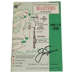 Jack Nicklaus Signed 1966 Masters Spectator Guide-1st to Win Back-to-Back@Augusta