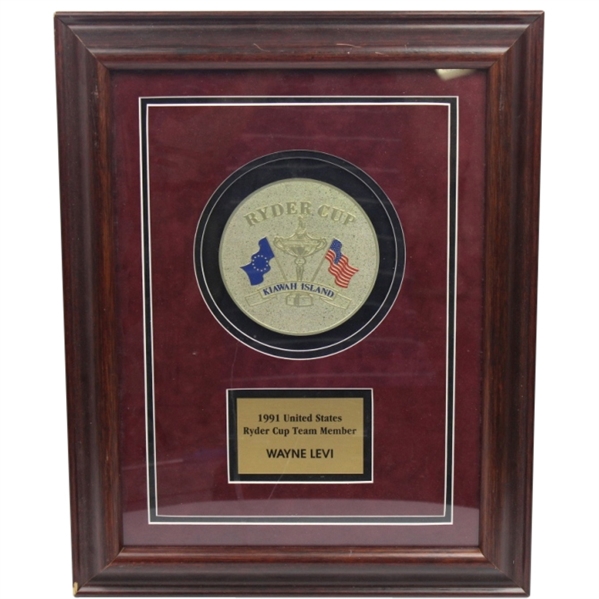 1991 Ryder Cup at Kiawah Island USA Team Member Wayne Levi Display Medal
