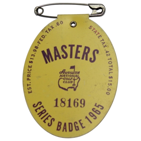 1965 Masters Badge #18169 - Jack Nicklaus Winner