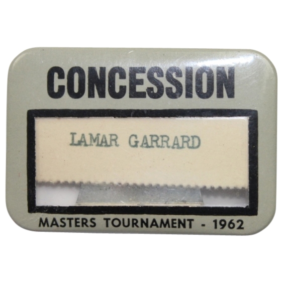 1962 Masters Tournament Concession Badge - Arnold Palmer Victory