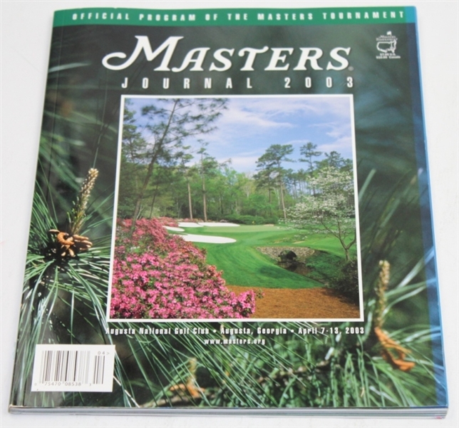 2003 Masters Program and 2003 Masters Annual - Mike Weir Winner