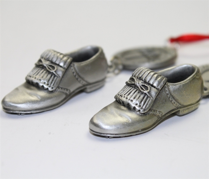 Lot of Two Arnold Palmer Pewter Shoe Ornaments