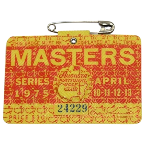1975 Masters Tournament Badge - #24229 - Jack Nicklaus Winner