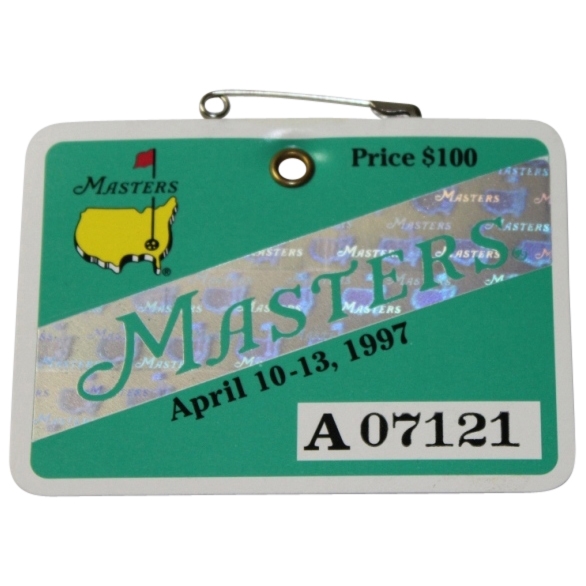 1997 Masters Tournament Badge - #A07121 - Tiger Woods Winner