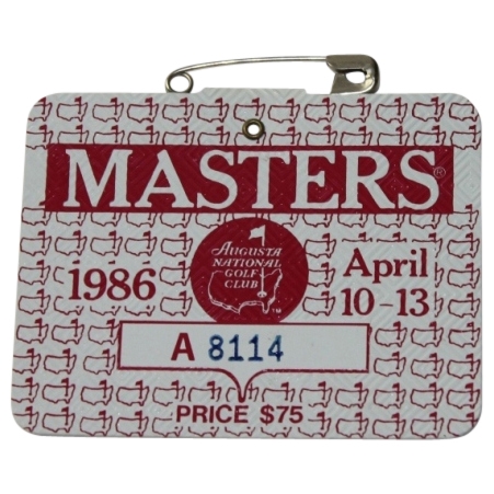 1986 Masters Tournament Badge - #A8114 - Jack Nicklaus Winner