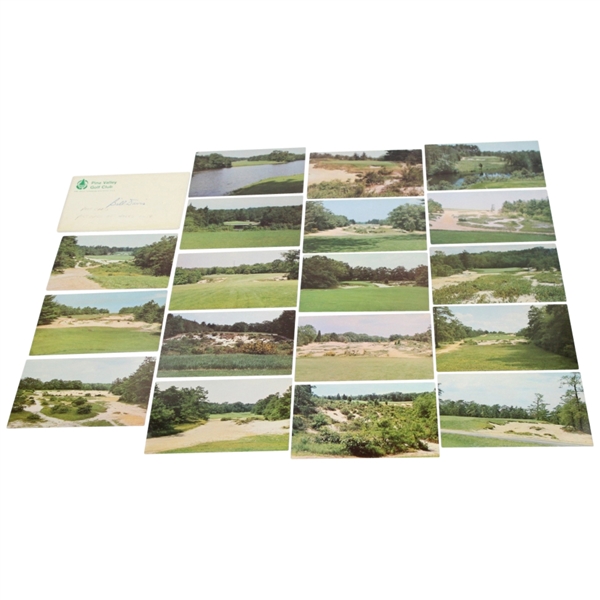 Undated Classic Full Set of Pine Valley Golf Club Postcards - Holes 1-18 Depicted