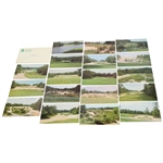 Undated Classic Full Set of Pine Valley Golf Club Postcards - Holes 1-18 Depicted