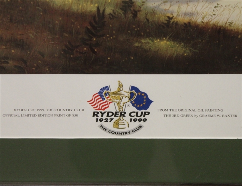 Ryder Cup 1927-1999 LTD Ed 639/850 Graeme Baxter Print- 3rd Hole The Country Club