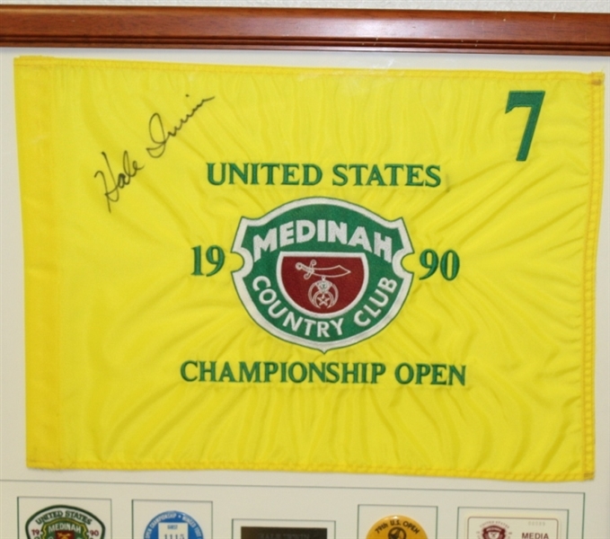 Hale Irwin Multi-Signed 3x US Open Champion Commemorative Display - Flag, Art, and Badges JSA COA