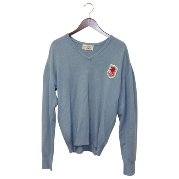 1965 Ryder Cup Great Britain Team Match Used 100% Cashmere Lt Blue Sweater (Jumper)