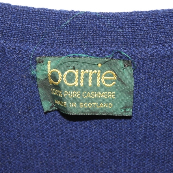 1971 U.S. Team Ryder Cup 100% Pure BARRIE Cashmere Navy Sweater-With Photo Match