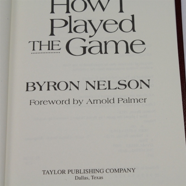 Byron Nelson Signed 'How I Played the Game' LTD ED 78/500 JSA COA