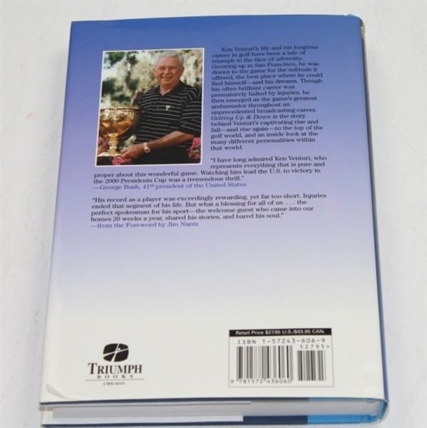 Ken Venturi's Biography Signed 'Getting Up & Down' Book JSA COA