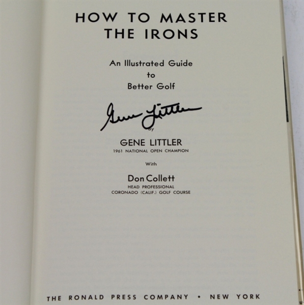 Gene Littler Signed 1962 Book 'How To Masters the Irons' JSA COA