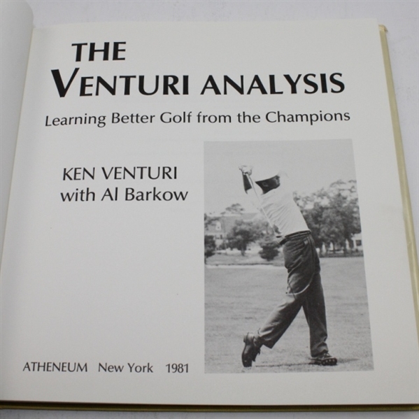 Ken Venturi Signed Book 'The Venturi Analysis' JSA COA