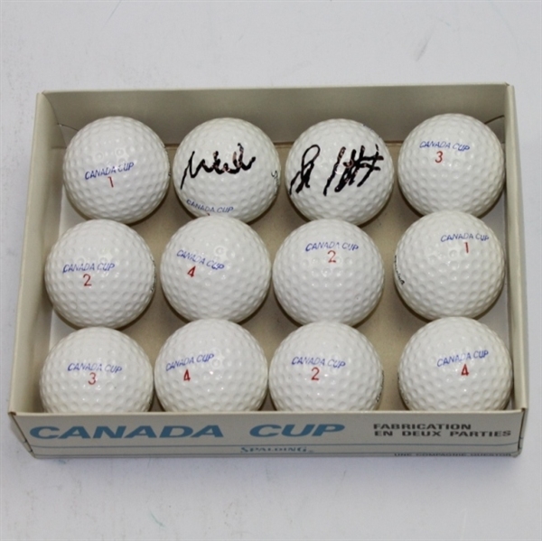 Mike Weir and Signed Canada Cup Golf Balls - with 10 Unsigned JSA COA