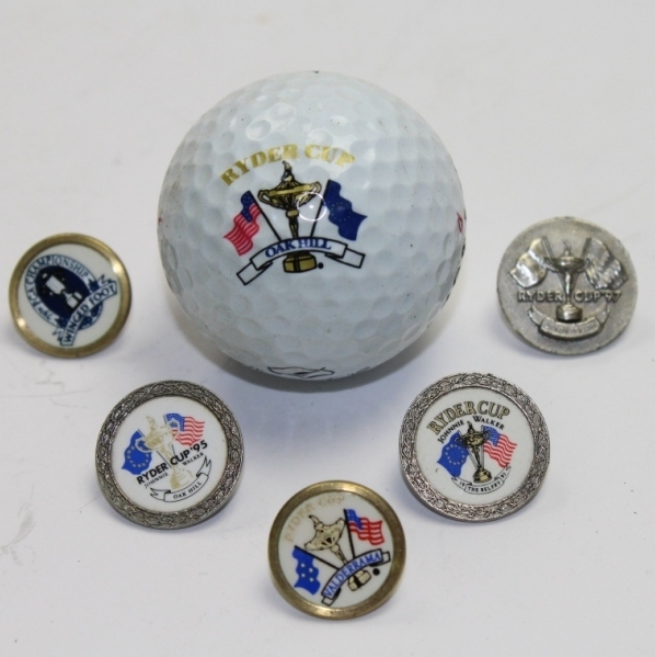 Lot of Miscellaneous Ryder Cup Ball Markers with Logo Golf Ball and PGA Ball Marker