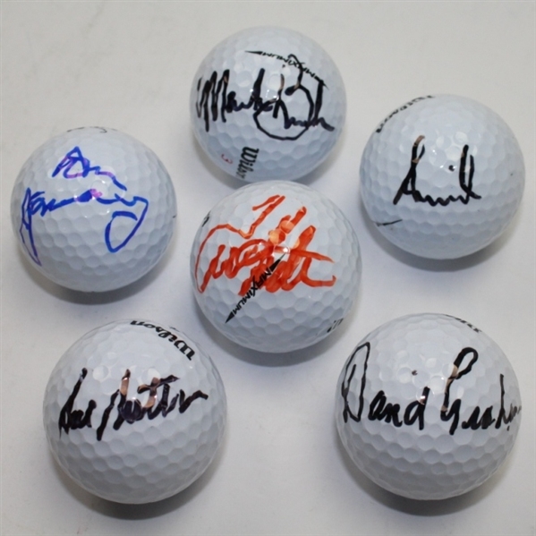 Lot of Six Signed Golf Balls - Kite, Sutton, Annika, Brooks, January, Graham JSA COA