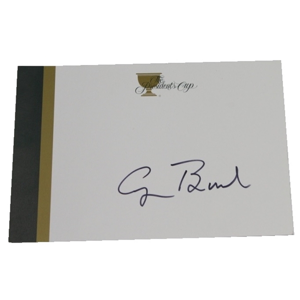 George H. W. Bush Autographed President's Cup Official Card JSA COA