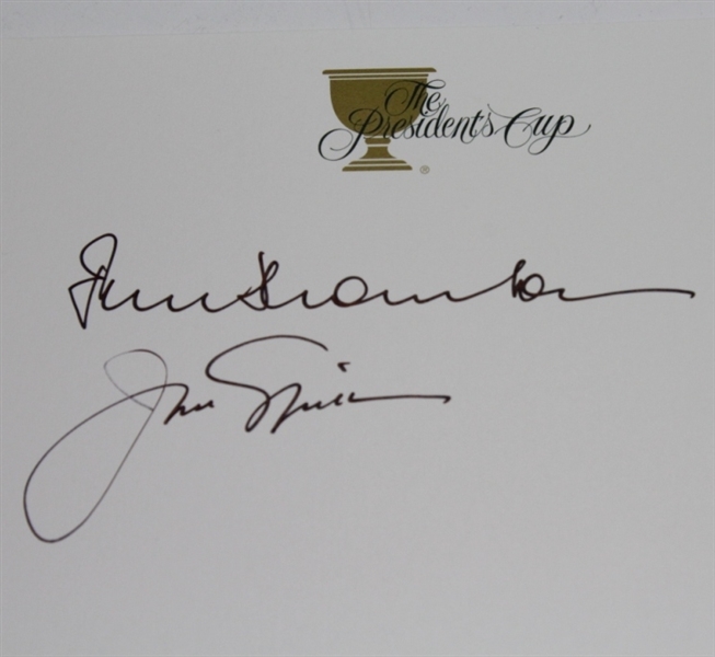 Team Captains Jack Nicklaus and Peter Thomson Signed President's Cup Official Card 