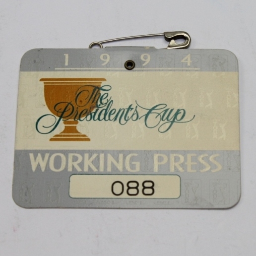 1994 Presidents Cup Working Press Badge #088 - First Ever