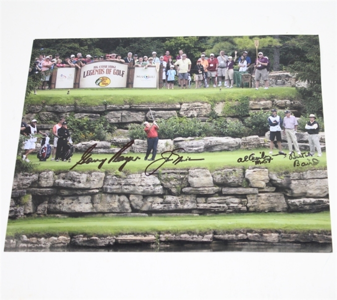 Jack Nicklaus,Gary Player,Al Geiberger, and ButchBaird Signed 8x10 Legends of Golf Photo 