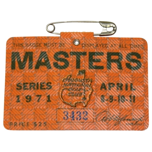 1971 Masters Tournament Badge - #3432 - Charles Coody Winner