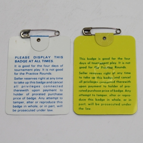 1980 and 1983 Masters Tournament Badges - Seve Winner