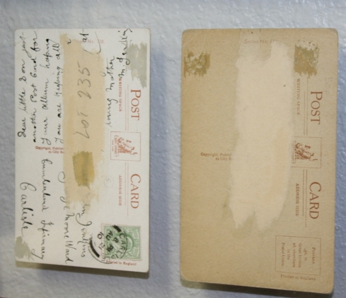 Lot of Six Vintage London Golf Post Cards - Framed