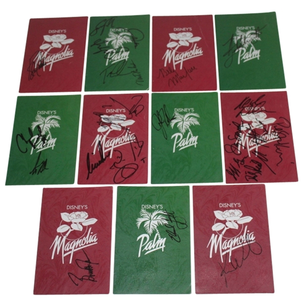 Lot of Eleven Signed Disney's Palm Golf Course Scorecards - Mark Brooks Collection JSA COA