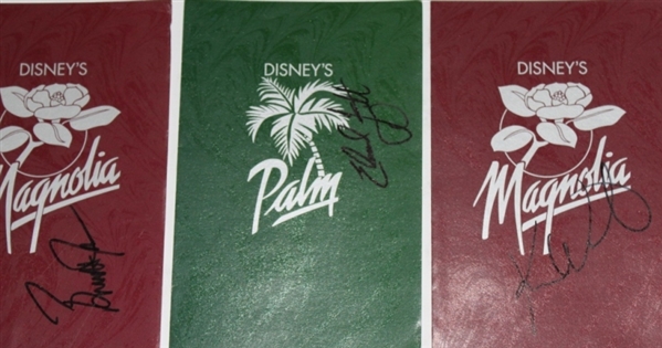 Lot of Eleven Signed Disney's Palm Golf Course Scorecards - Mark Brooks Collection JSA COA