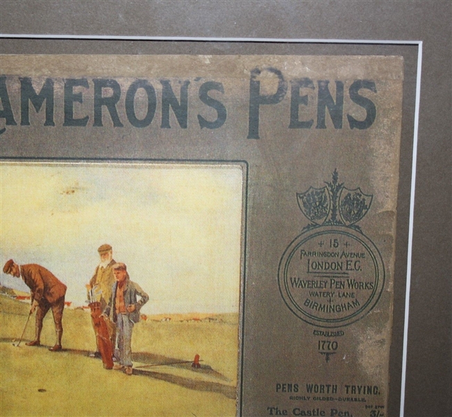 1907 MacNiven & Cameron's Waverly Pen Golf Advertising - Framed