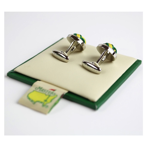 Masters Undated Green and Yellow Woven Cuff Links