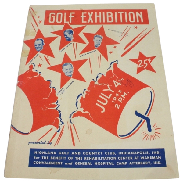 1945 Golf Exhibition for War Benefit Program With Snead, Nelson and McSpaden