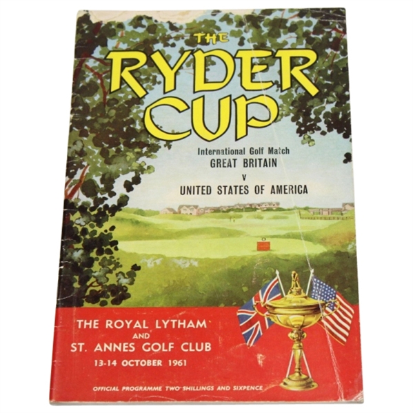1961 Ryder Cup at Royal Lytham & St. Annes Golf Club Program-Arnold Palmer's 1st Event