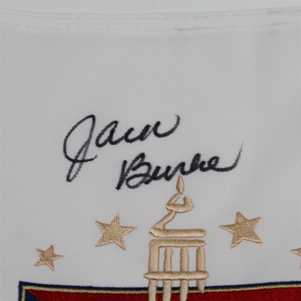Jack Burke Signed Hall of Fame Embroidered Flag JSA COA