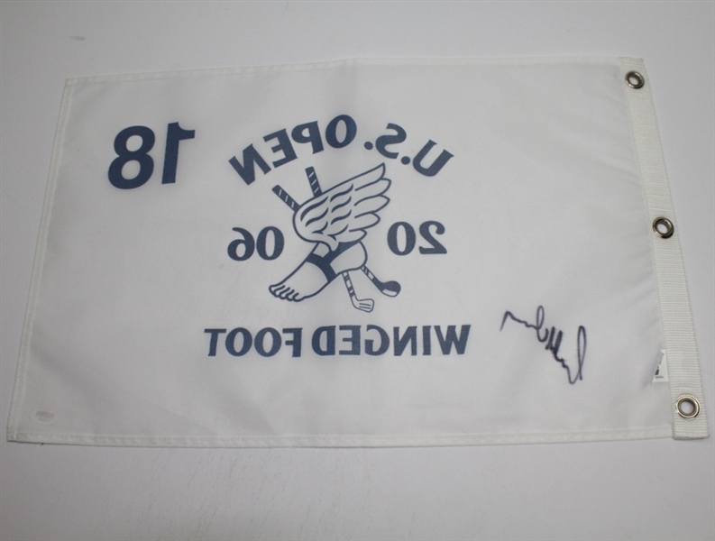 Geoff Ogilvy Signed 2006 US Open at Winged Foot Flag PSA #F12594