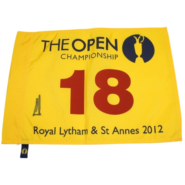 Ernie Els Signed 2012 British Open at Royal Lytham Flag JSA COA