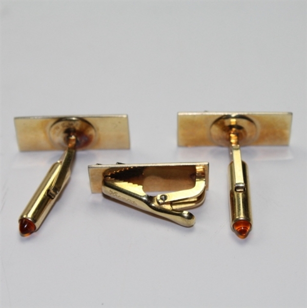 Pair of Golf Club Cuff Links and Matching Tie Clasp
