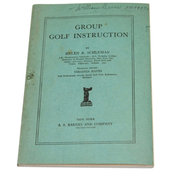 1934 Golf Book 'Group Golf Instruction' by Helen B. Schleman