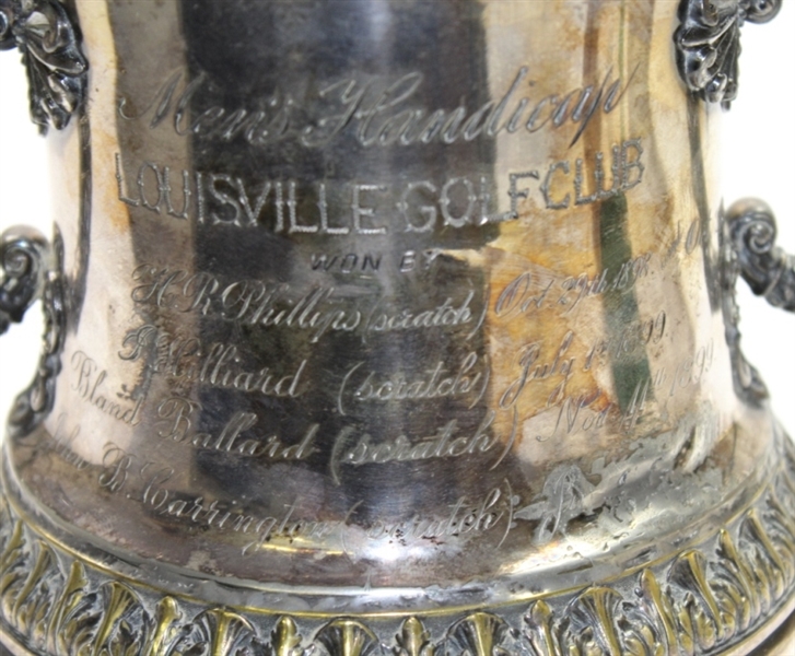 1900 Louisville Golf Club Men's Handicap Silver Plated Winner Trophy