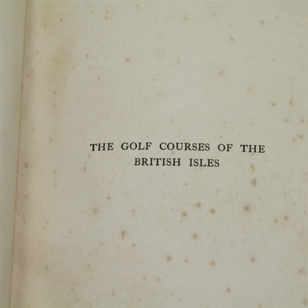 Bernard Darwin 1910 1st Ed 'The Golf Courses of the British Isles' - Mark Brooks Collection