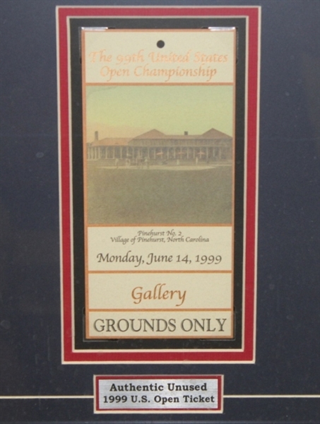 Payne Stewart 1999 US Open Ticket With Photo Display - Framed