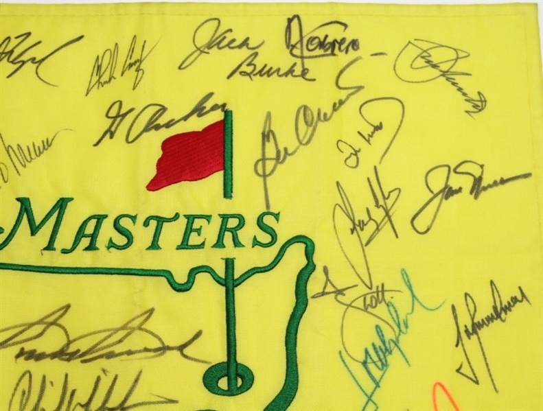 Masters UNDATED CHAMPS FLAG with 34 Signatures - FULL PSA/DNA One of the Finest Known!