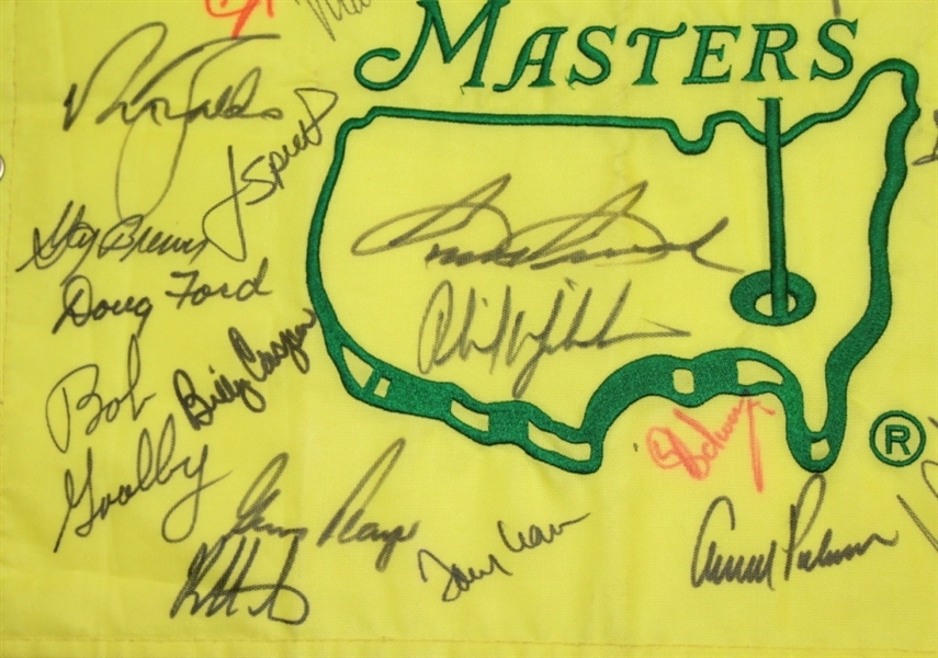 Masters UNDATED CHAMPS FLAG with 34 Signatures - FULL PSA/DNA One of the Finest Known!