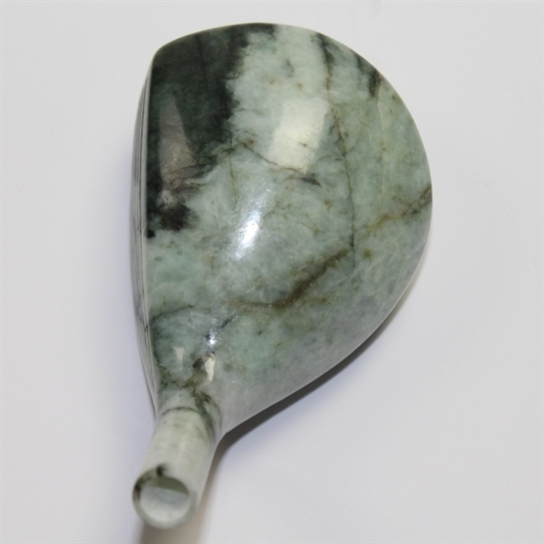 Hand Carved Golf Driver in Untreated Natural Jadeite Jade with Leather Box and GEM ID Report