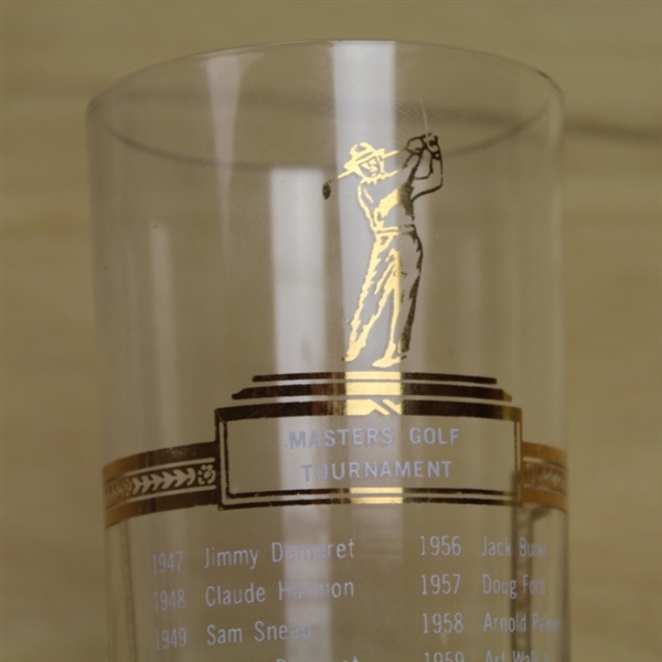 1965 Masters Commemorative Glass with Sam Snead Swinging Depiction