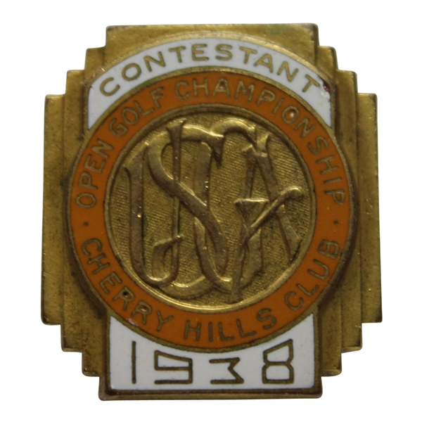 1938 US Open at Cherry Hills Contestant Badge - Ralph  Guldahl Win
