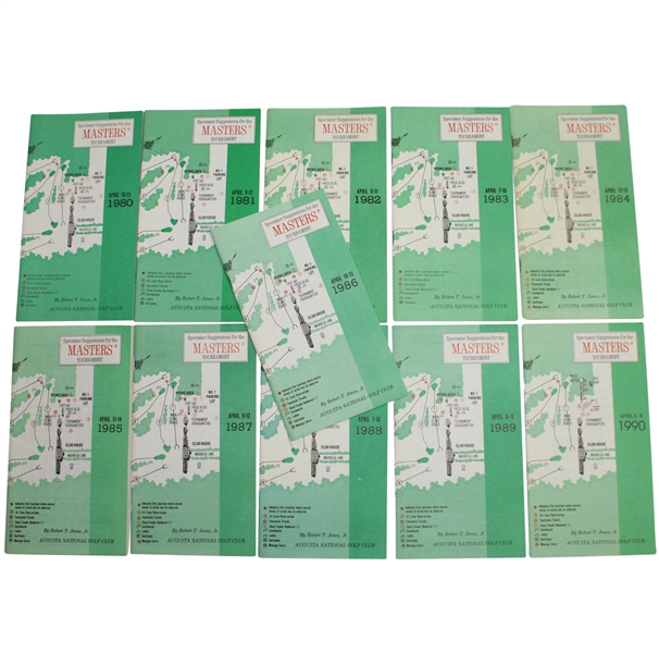 1980-1990 Masters Tournament Spectator Guides