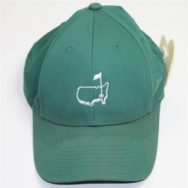 Augusta National Green Caddie Hat with Numbered Badge Pinned - #14